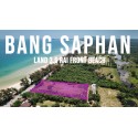 Land for sale 3,5 rai front beach in Bang Saphan in Thailand