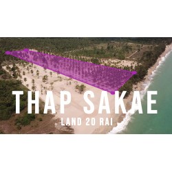 Land 20 rai on the beach in Thap sakae in Thailand