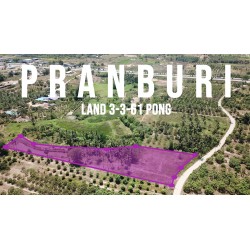 Land for sale 3-3-61 with pond in Pranburi in Thailand