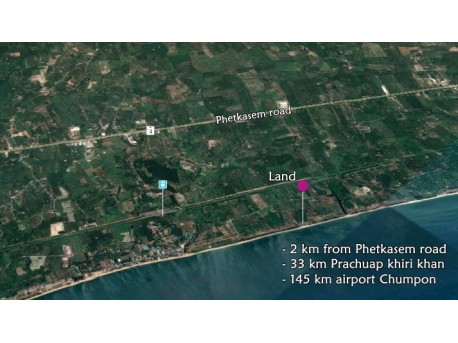 Land on the beach for sale in Thap Sakae