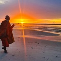 Monk on beach 05 july 2023